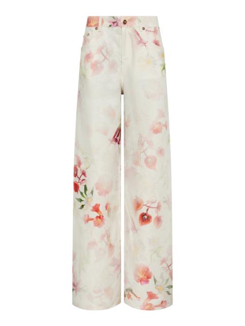 GABRIELA HEARST Amoret Printed Linen Barrel-Leg Jeans multi