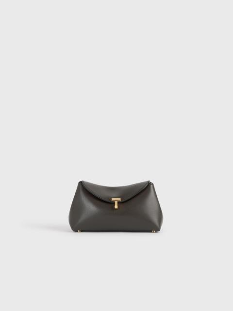 TOTEME Mini T-lock leather clutch bark