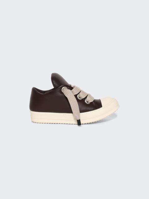 Rick Owens Hollywood Jumbolace Low Sneakers Mahogany And Milk