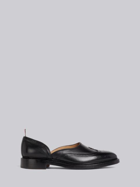 Black Calf Leather Slip On D'orsay Loafer