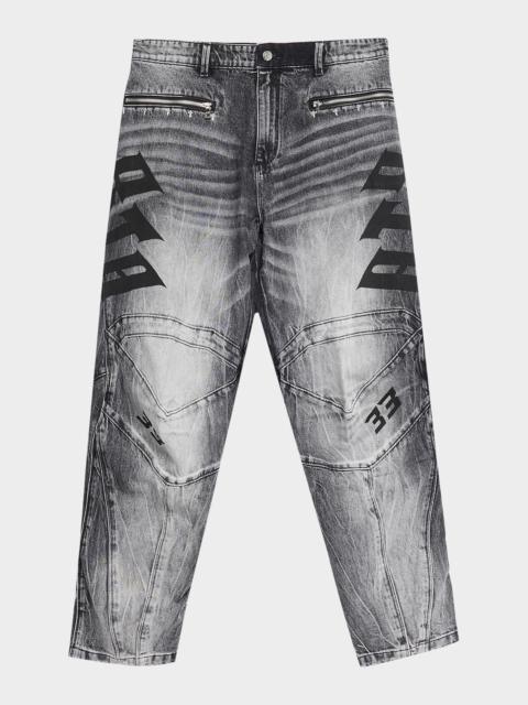 RTA Men's Alwin Straight Leg Moto Jeans