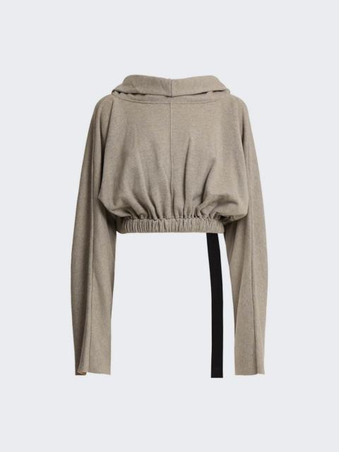 Rick Owens DRKSHDW Cropped Hooded Top Grey Melange