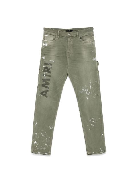 logo-print stretch-cotton jeans