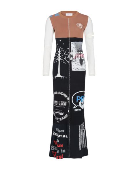 Marine Serre Regenerated Graphic T-Shirt Patchwork Flared Dress