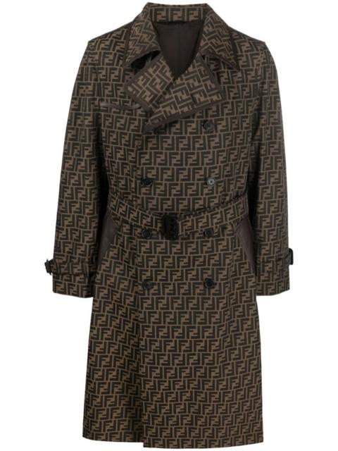 FENDI FF jacquard double-breasted trench coat