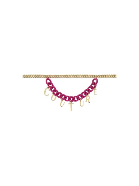 VERSACE JEANS COUTURE Pink & Gold Charms Chain Belt