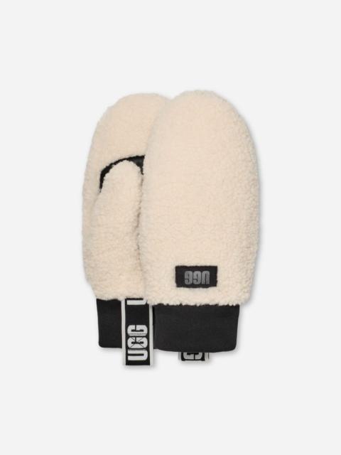 UGG ® Women's ®fluff Mitten With Logo Tape Fleece in Nimbus