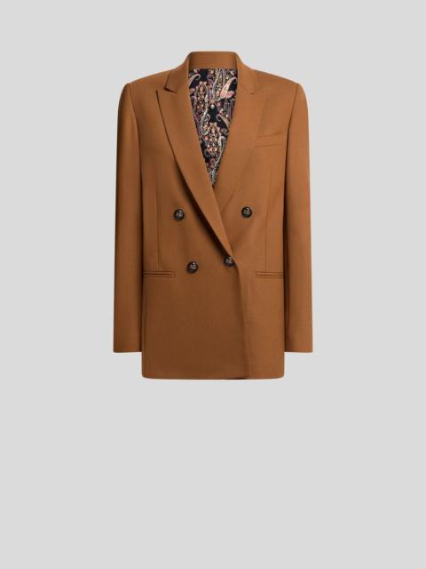 Etro DOUBLE-BREASTED STRETCH WOOL JACKET WITH PEGASO BUTTONS