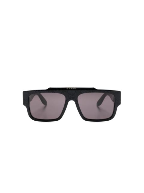 GG-monogram rectangle-frame sunglasses