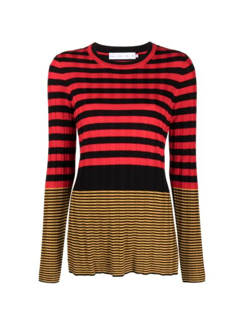 ribbed-knit striped jumper