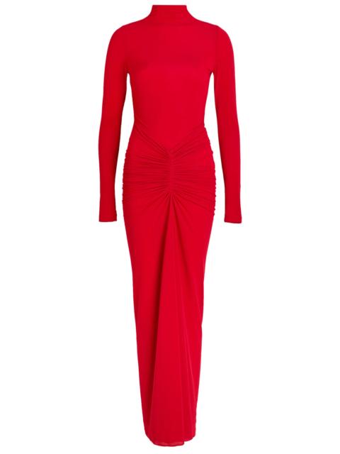 RONNY KOBO Ronny Kobo Scorpio Ruched Stretch-mesh Midi Dress