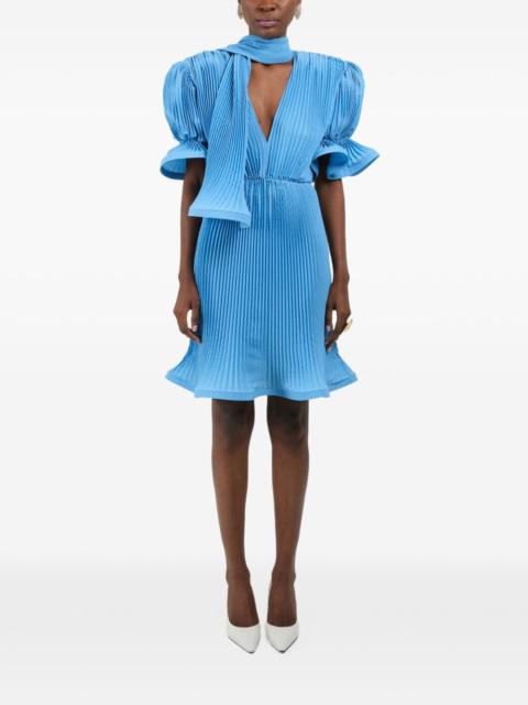 ROWEN ROSE pleated puffy midi dress