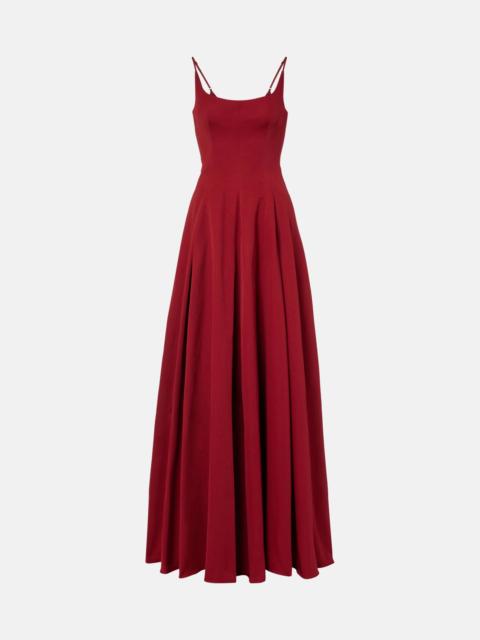 Joy pleated cotton-blend gown