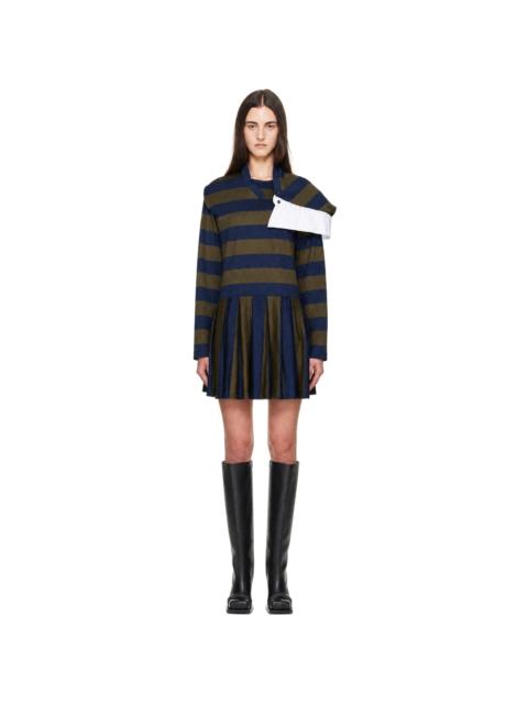 FIDAN NOVRUZOVA Navy & Khaki Noemie Polo Minidress