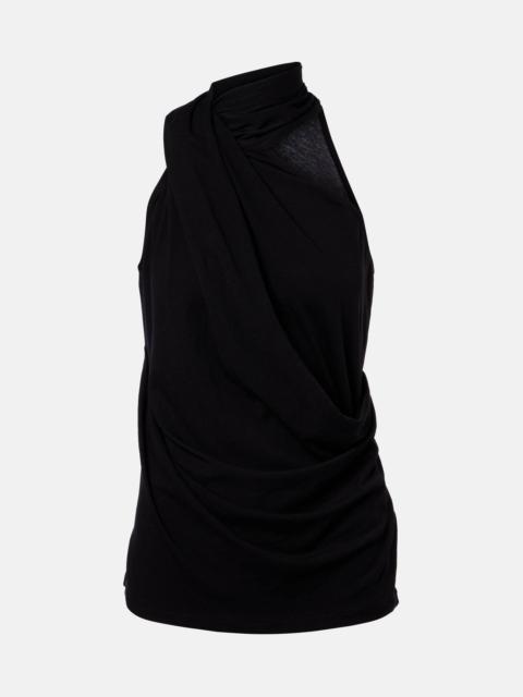 entire studios Draped cotton-blend jersey top