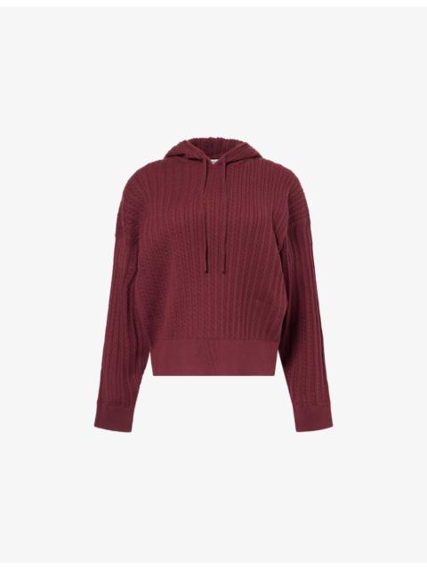 SIMKHAI Cable-Knit Relaxed-Fit Cotton And Cashmere Hoodie
