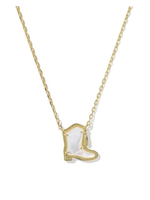 KENDRA SCOTT Drill Team Boot Gold Short Pendant Necklace
