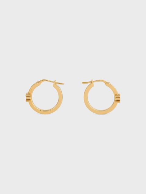 CELINE Triomphe Hoops in Enamel and Brass with Gold Finish