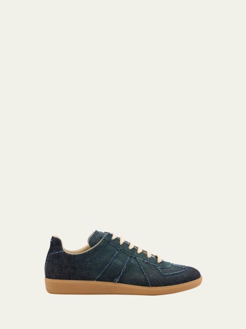 Maison Margiela Men's Replica Denim T-Toe Low-Top Sneakers