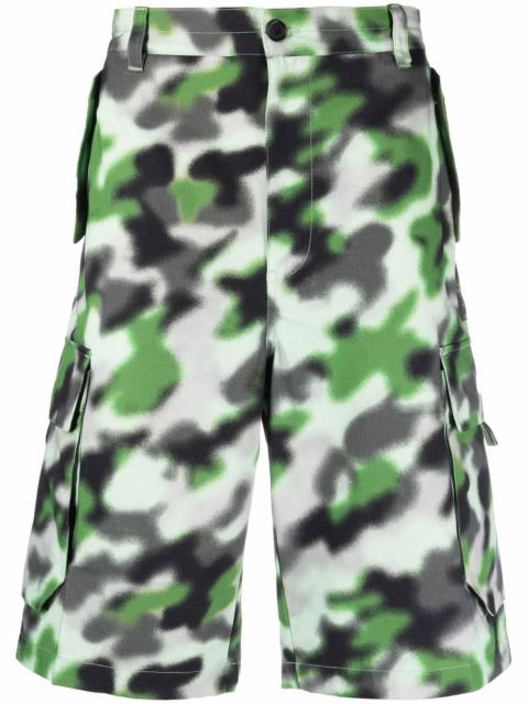 KENZO camouflage print cargo shorts
