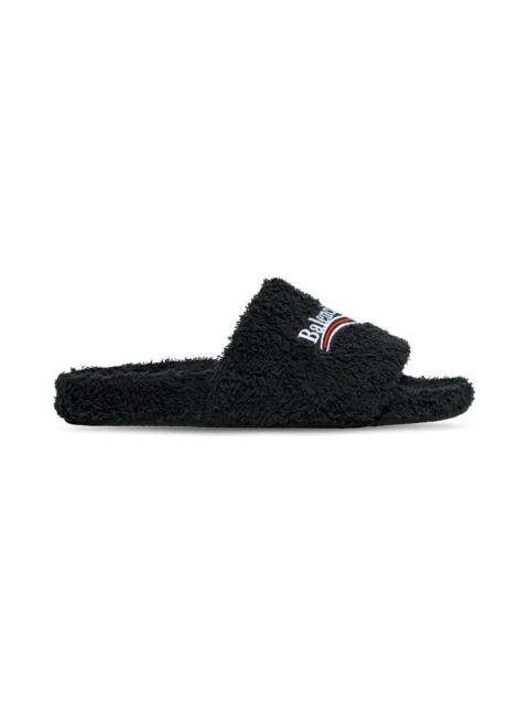 【BALENCIAGA】Furry Slide Sandal In Soft Towel★関税送料込み BALENCIAGA Women's Furry Slide Sandal in Light Pink | REVERSIBLE