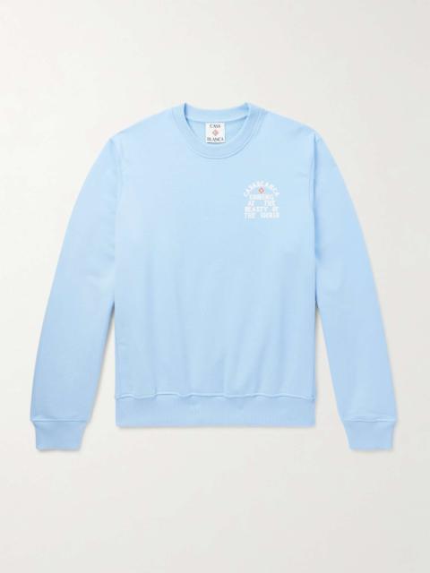 CASABLANCA Looking at the Beauty of the World Logo-Print Organic Cotton-Jersey Sweatshirt