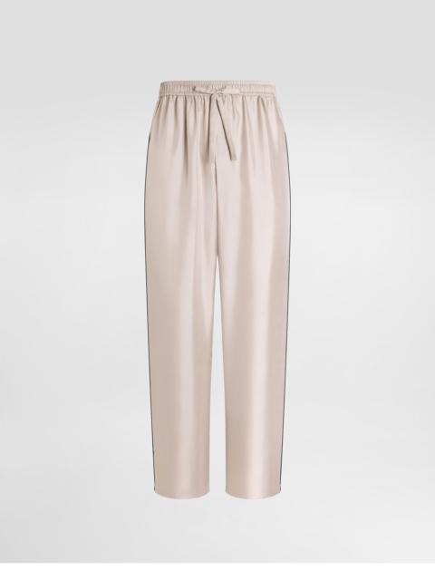 Dolce & Gabbana Vanity silk trousers with embroidery