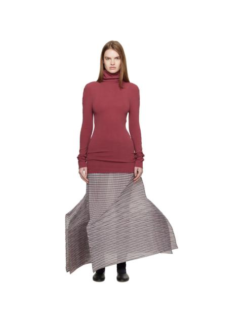 ISSEY MIYAKE Black & Brown Generic Stripes Machine Pleats Midi Skirt