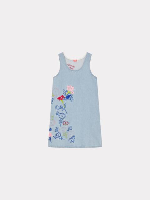 'KENZO Drawn Flowers' sleeveless embroidered dress