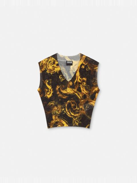 VERSACE JEANS COUTURE Watercolor Couture Knit Crop Top