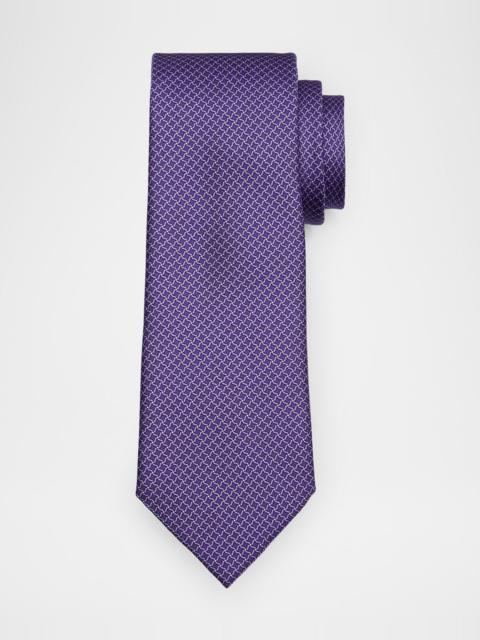 ZEGNA Men's Lattice-Print Silk Tie