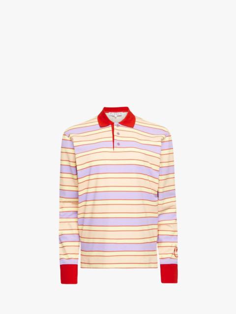 JW Anderson CONTRAST TRIM STRIPED POLO TOP
