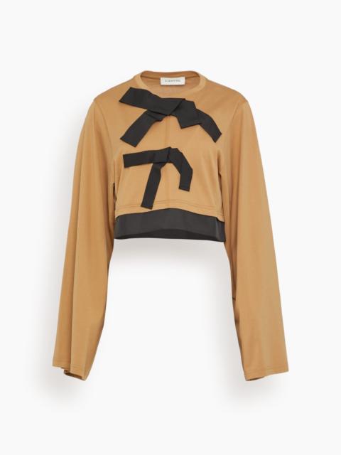 Lanvin Grosgrain Detail Top in Camel