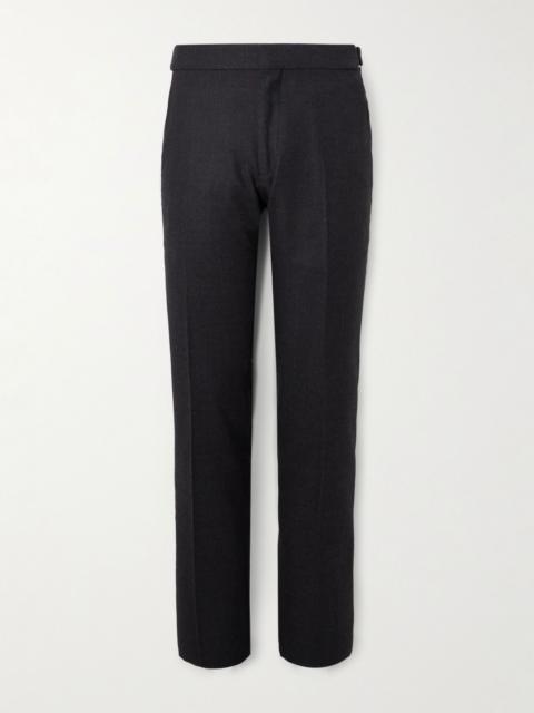 TOM FORD Dyllan Slim-Fit Straight-Leg Stretch-Wool Flannel Trousers Black