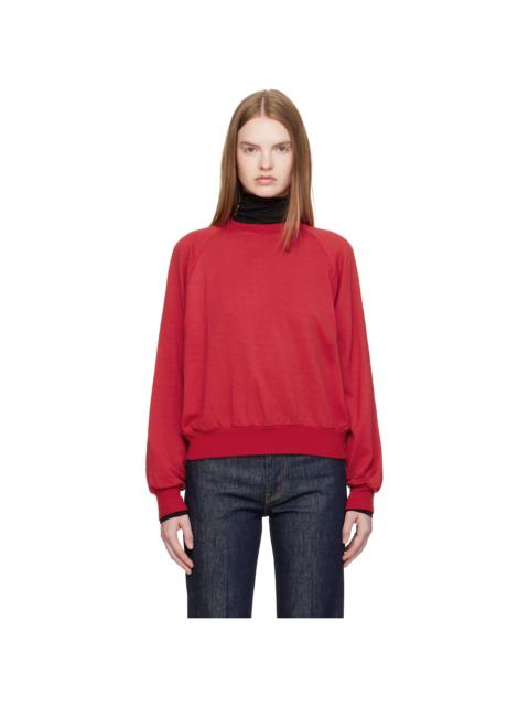 AURALEE Red Light Wool Pullover Sweatshirt