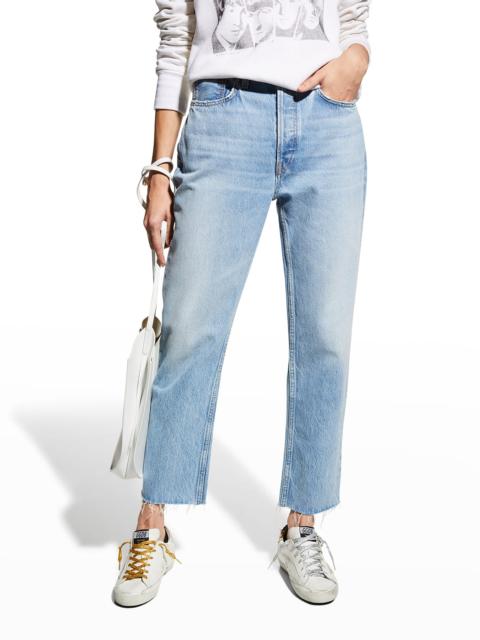 RE/DONE High-Rise Stovepipe Jeans with Raw-Edge Hem