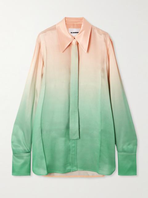 Jil Sander Oversized Tie-detailed Dégradé Satin Shirt