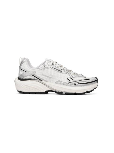 White & Silver Storm Torn Sneakers