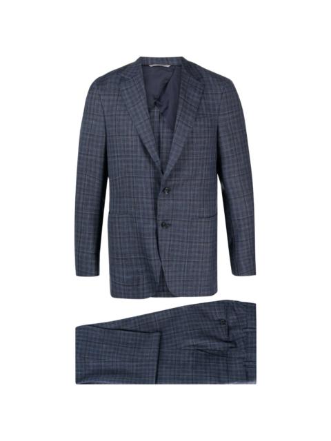 Canali check-pattern single-breasted suit