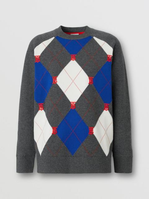 Burberry Argyle Intarsia Cashmere Blend Sweater