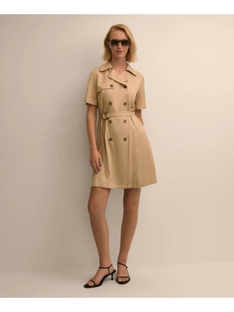 Brooks Brothers Short-Sleeve Belted Trench Dress