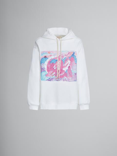 Marni OVERSIZED WHITE JERSEY WITH PRINT