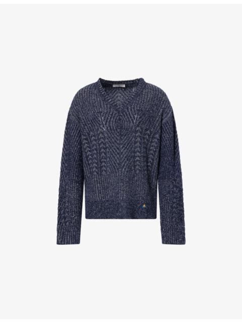 Vivienne Westwood Lottie V-Neck Cotton-Wool Blend Jumper