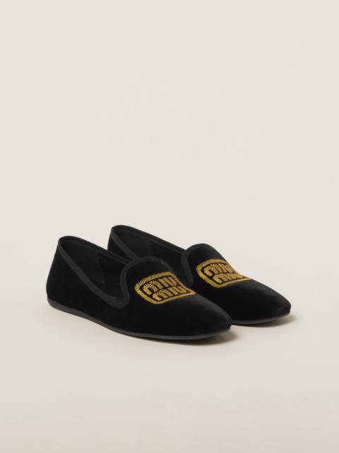 Miu Miu Velvet slippers