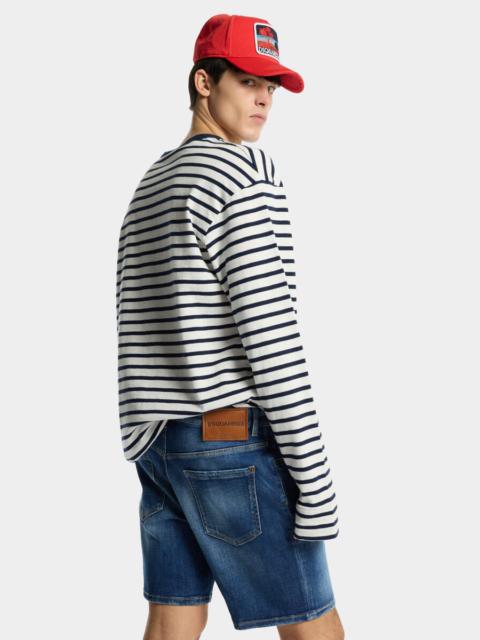 DSQUARED2 MEDIUM WASH MARINE SHORTS