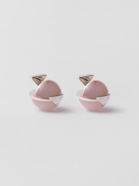Prada Metal and Plexiglas earrings