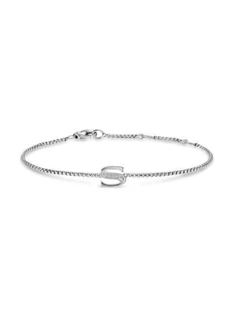 DAVID YURMAN Women's Petite Initial Chain Bracelet in Sterling Silver - Diamond S