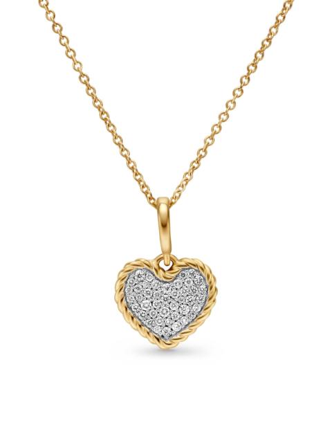 DAVID YURMAN Women's Cable Collectibles Pavé Plate Heart Necklace in 18K Yellow Gold with Diamonds - Diamond