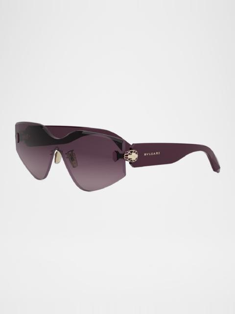 Serpenti Rimless Metal & Nylon Shield Sunglasses