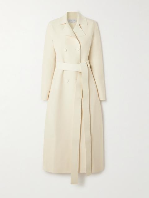 GABRIELA HEARST Kant Belted Double-breasted Leather-trimmed Wool Coat
